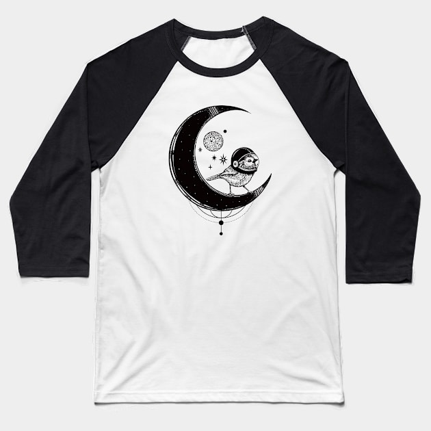 Moon bird Baseball T-Shirt by Ikographik